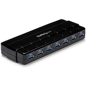 StarTech.com 7-poorts USB 3.0 SuperSpeed Hub - USB 3 Hub Voeding/Stroomaansluiting en Kabel - Zwart