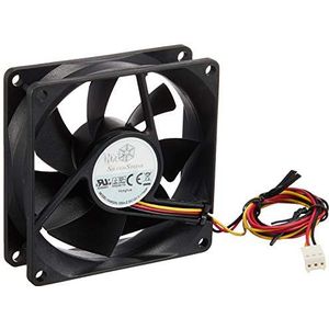 SilverStone SST-FN81 FN-serie 80 mm ventilator voor computer, geluidsarm, zwart