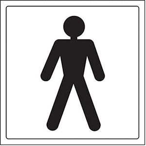 VSafety ""Gents Toilet"" teken, vierkant, (Pack van 3)
