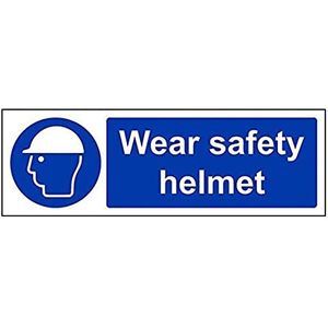 VSafety ""Wear Safety Helmet"" Sign, Landschap, (Pack van 3), 300mm x 100mm, 3