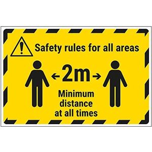 V Safety CV022CZ-FS Vsafety Work Area Rules - Keep 2m afstand zelfklevende vloersticker, 450 mm x 300 mm, 450 mm x 300 mm