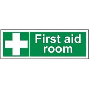 VSafety First Aid Room Sign - 300mm x 100mm - Zelfklevende Vinyl
