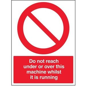 VSafety bereikt niet onder of over deze machine wanneer het bedieningsbord is - 300mm x 400mm - 1mm Rigid Plastic