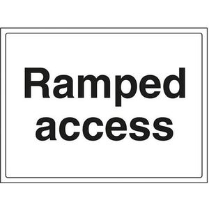 VSafety Ramped Access Sign - 400mm x 300mm - Zelfklevende Vinyl