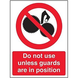 V Safety Magneet-veiligheidsschild ""Do not use unless guard in positie"", 150 x 200 mm