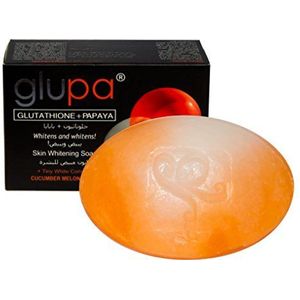 Glupa Lightening Soap met glutathione & papaya – plus vitamine C & E, arbutine, grape seed extract grote bar 135 g door Glupa