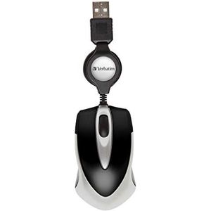 Verbatim 2992353 Go Mini - USB optische reismuis met kabeltrekker, zwart