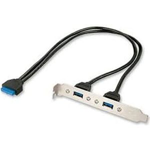 LINDY Sleufplaat USB 3.0 adapter 2xUSB 3.0 type A op 20 pol.