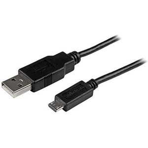 StarTech.com USB A naar Micro B Slim 2 m USB 2.0 kabel voor smartphone/tablet M/M, zwart