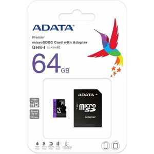 ADATA Micro SDXC 64GB 64GB MicroSDXC UHS Class 10 flashgeheugen