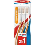 Aquafresh Tandenborstel Clean & Flex Medium, 3 Stuks