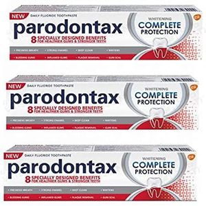 Parodontax Complete Protection Whitening Tandpasta 75 ml Pack van , Strong Mint, (Pack van 3) Zwart Antraciet