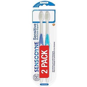 Sensodyne Sensitive MultiCare Expert Tandenborstels, dubbelpak, zacht, 2 stuks, speciaal ontwikkeld voor mensen met pijngevoelige tanden