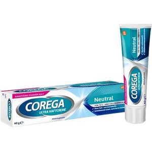 Corega - Ultra Neutral - Zelfklevende Crème - 40 g - Zonder Kunstmatige Kleur- En Aromastoffen