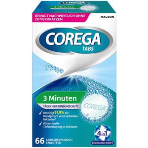 Corega 3 minuten kunstgebit reinigings tabs 66 stuks