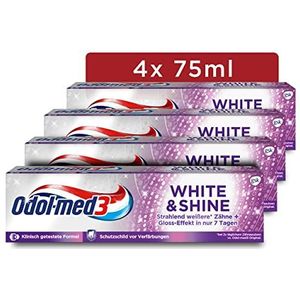 Odol-med3 tandpasta White & Shine, whitening/tanden bleken, 4 x 75 ml