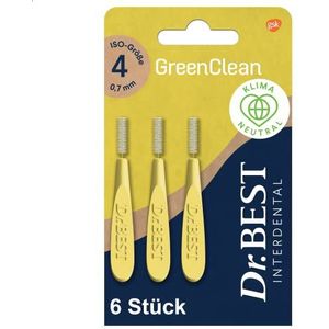 Dr.BEST GreenClean Interdental, maat 4, 6 stuks, interdentale borstels voor een zachte reiniging tussen de tanden