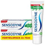 Sensodyne Sensitive Fluoride Tandpasta, 2 x 75 ml, dagelijkse tandpasta, voor pijngevoelige tanden