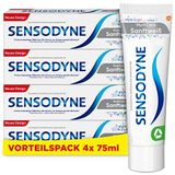 Sensodyne MultiCare Tandpasta, zacht wit, 4 x 75 ml, dagelijkse tandpasta met fluoride, voor pijngevoelige tanden