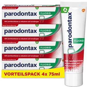 Parodontax Fluoride tandpasta, 4 x 75 ml tandpasta, helpt bloedend tandvlees te verminderen en te voorkomen