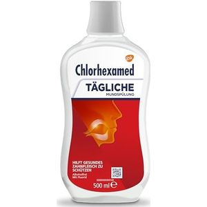 Chlorhexamed Dagelijkse mondspoeling, 500 ml voor dagelijkse verzorging en reiniging met mondwater antibacterieel