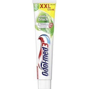 Odol-med3 Mint Fresh Tandpasta, tandpasta met muntsmaak en 3-in-1 bescherming voor sterke tanden, gezond tandvlees ** en een frisse adem, 125 ml