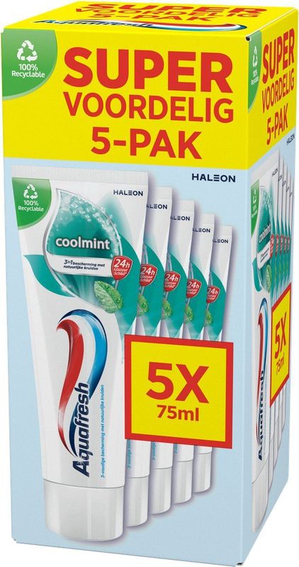 Aquafresh - Coolmint - Tandpasta - 5-pack - 5 x 75ml