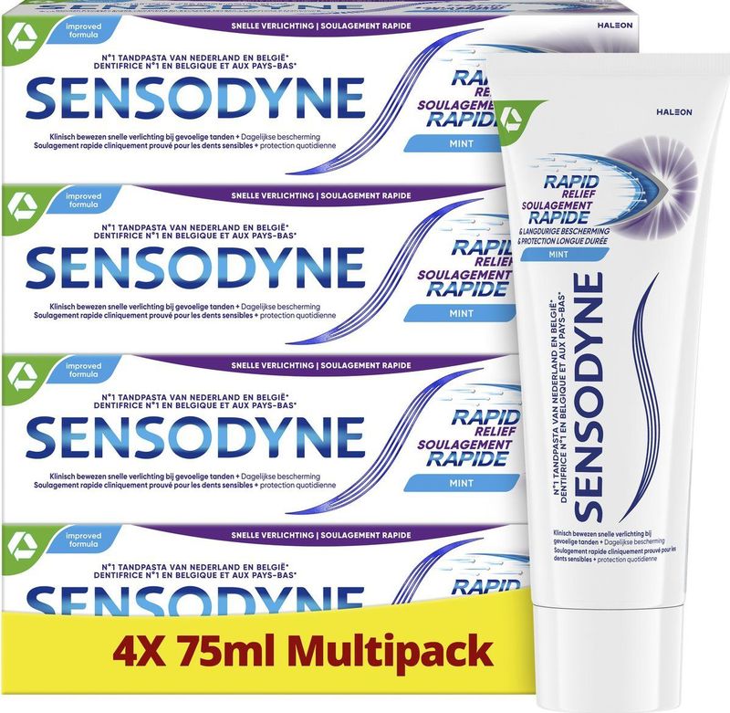Sensodyne - Rapid Relief - Tandpasta - 4x75ml