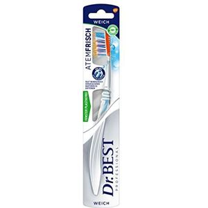 Dr.BEST Ademfrisse tandenborstel, zacht (1 stuk), verwijdert bacteriën die slechte adem veroorzaken