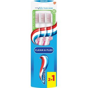 Aquafresh Tandenborstel - Clean & Flex - Medium - 3 stuks