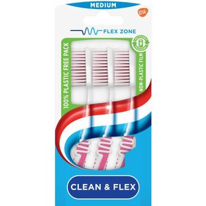 Aquafresh Tandenborstel - Clean & Flex - Medium - 3 stuks