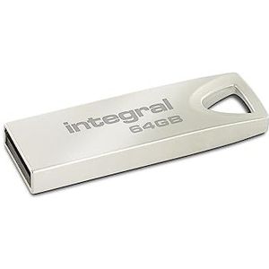 Integral 64 GB USB Memory 2.0 Flash Drive Arc met metalen behuizing voor sleutelhanger, een stijlvolle en elegante oplossing voor het overzetten en back-uppen van uw bestanden