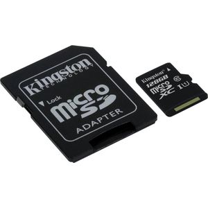 Kingston Technology - microSDXC - 128GB - Class 10 UHS-I - Flashgeheugen