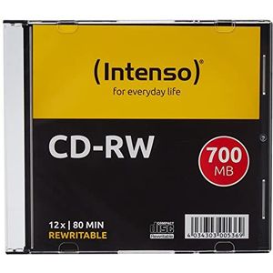 Intenso 2801622 CD-RW onbewerkte 700 MB, RW 12x Speed krasbestendig Cover-Card 10-pack Slim Case