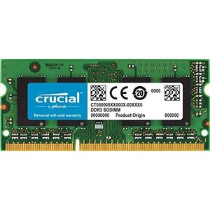 Crucial CT204864BF160B geheugen (DDR3L, 1600 MT/s, PC3L-12800, SODIMM, 204-Pin) 1600 MT/s 16GB