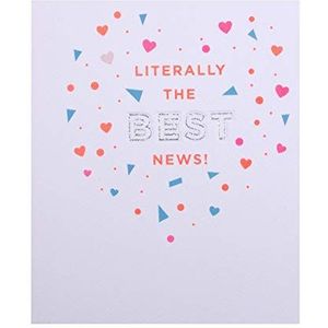 Hallmark Wenskaart voor verloving, motief confetti met neonkleuren en aluminium details