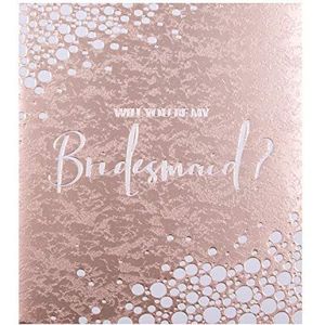 Hallmark Studio wenskaart voor bruidsmeisjes - eigentijds vierkant ontwerp in roségouden folie