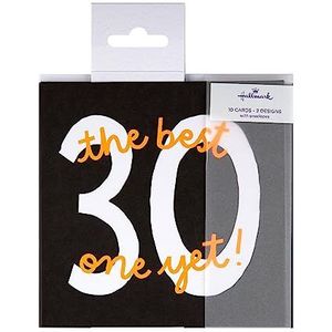 Hallmark 30e verjaardagsfeest uitnodigingskaarten - Pack van 10 in 2 stijlvolle ontwerpen
