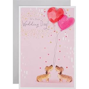 Hallmark Bruiloft dag kaart - schattige puppy honden ontwerp