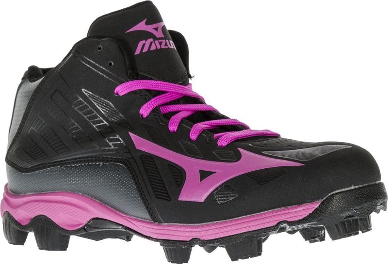 Mizuno 9 Spike Advanced Franchise 8 Mid  Hockeyschoenen - Maat 34.5 - Unisex - zwart/roze