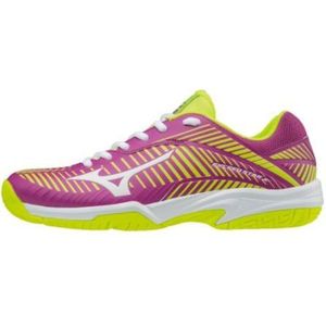 Mizuno Wave Exceed Star Jr 2 CC paars geel tennisschoenen kids