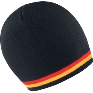 Result Unisex Winter Essentials National Beanie Hat (Zwart / Rood / Goud)