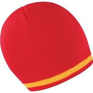 Result Unisex Winter Essentials National Beanie Hat (Rood/Geel)