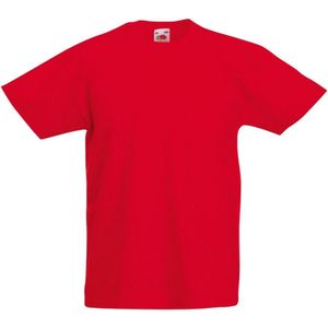 Fruit Of The Loom - Originele T-shirt - Rood - Korte Mouwen - Voor Kinderen