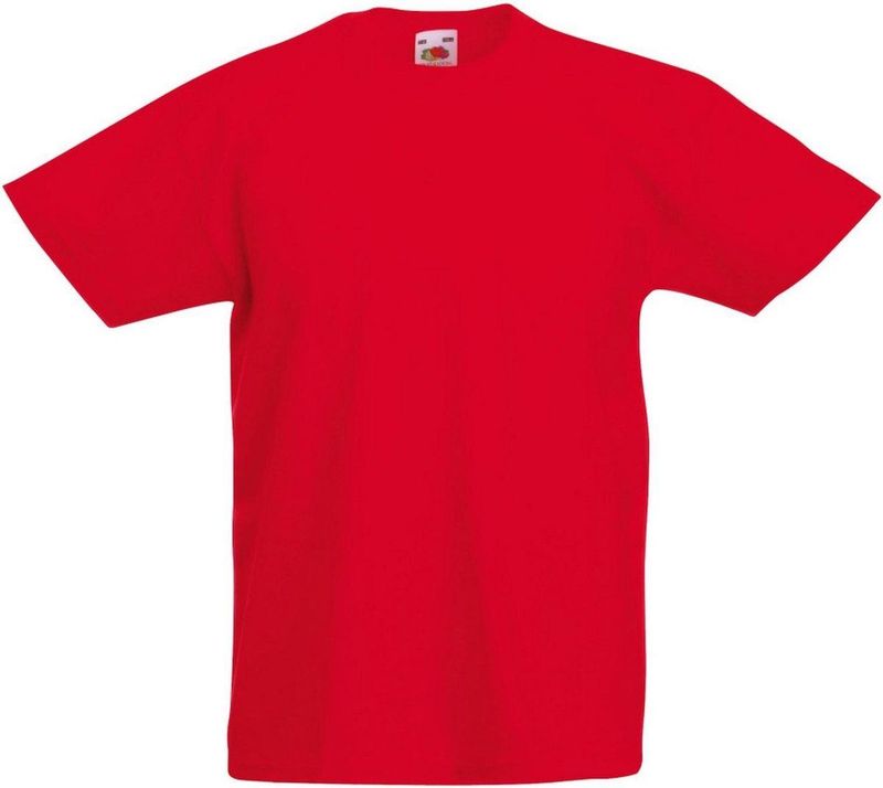 Fruit Of The Loom - Originele T-shirt - Rood - Korte Mouwen - Voor Kinderen