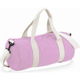 Bagbase Gewoon Varsity Barrel / Duffle Bag (20 Liter) (CLassic Pink/White)