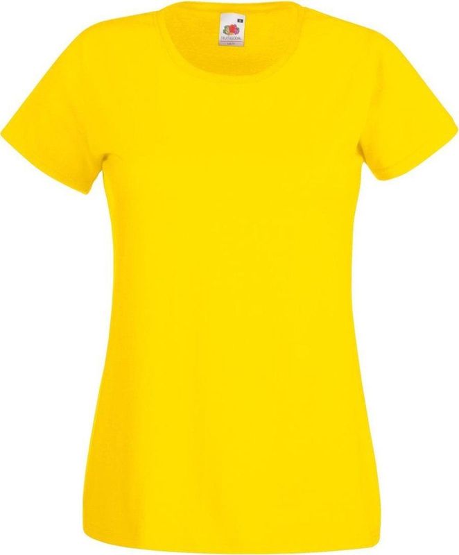 Fruit Of The Loom - Damens-Fit Valueweight T-shirt - Geel - Korte Mouwen