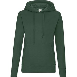 Fruit of the Loom - Lady-Fit Classic Hoodie - Donkergroen - Katoen en Polyester