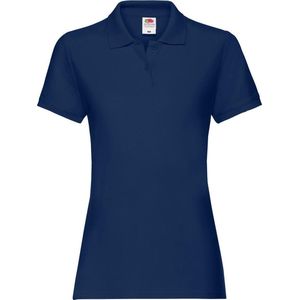 Fruit Of The Loom - Dames-Fit Premium Poloshirt - Marine - Korte Mouwen