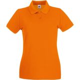 Fruit Of The Loom - Dames-Fit Premium Poloshirt - Oranje - Korte Mouwen